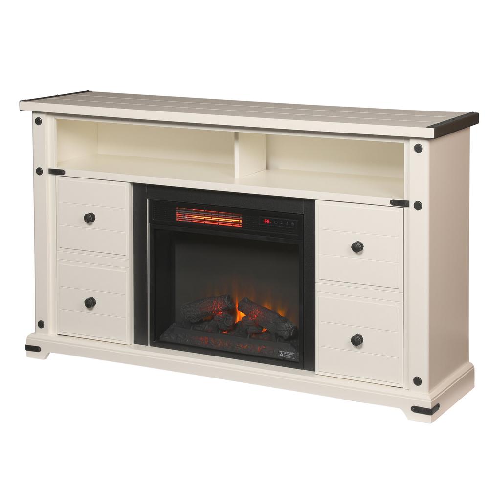 White Infrared 4 Fireplace Tv Stands Electric Fireplaces