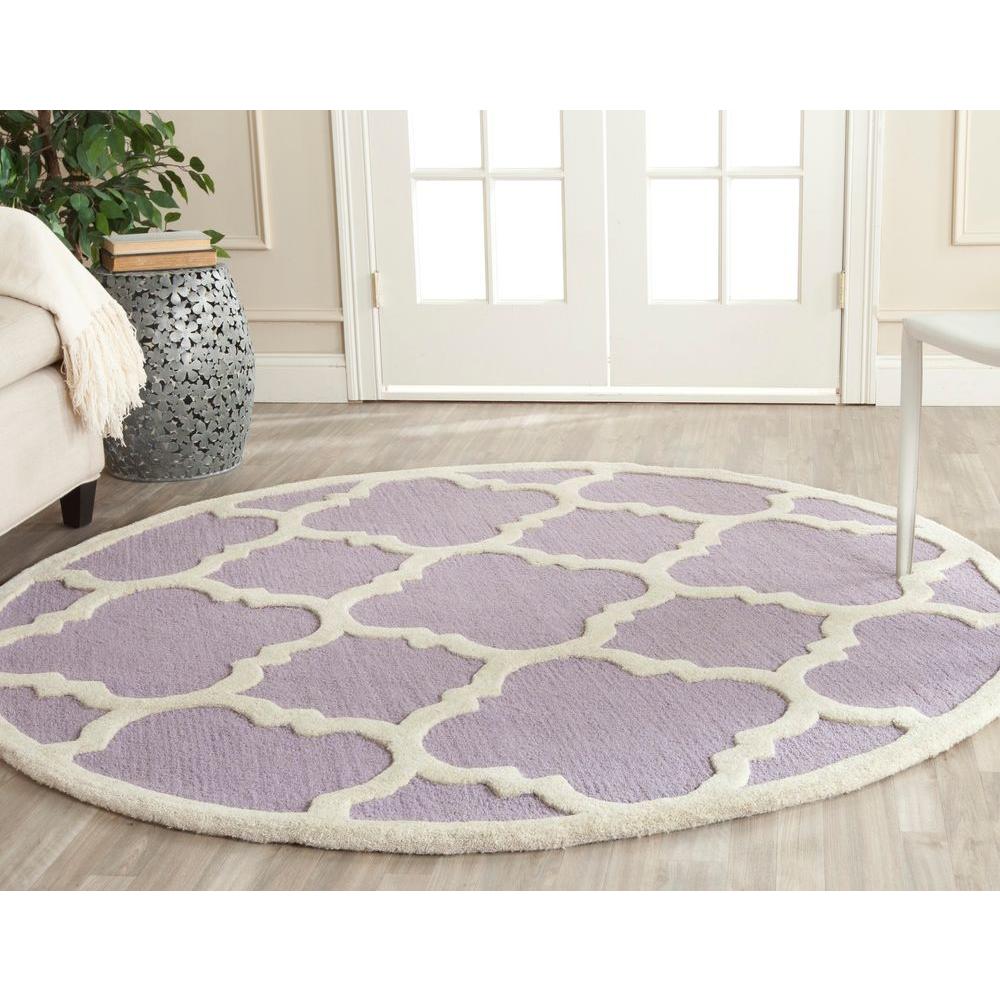Safavieh Cambridge Lavender/Ivory 6 ft. x 6 ft. Round Area RugCAM140C