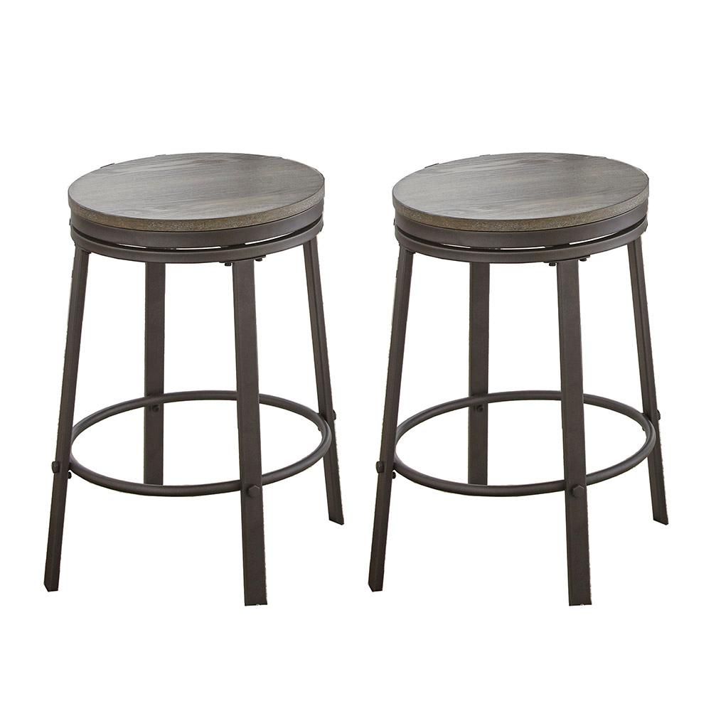 Steve Silver Portland Grey 24 in. Counter Stool (Set of 2)-OR420CS