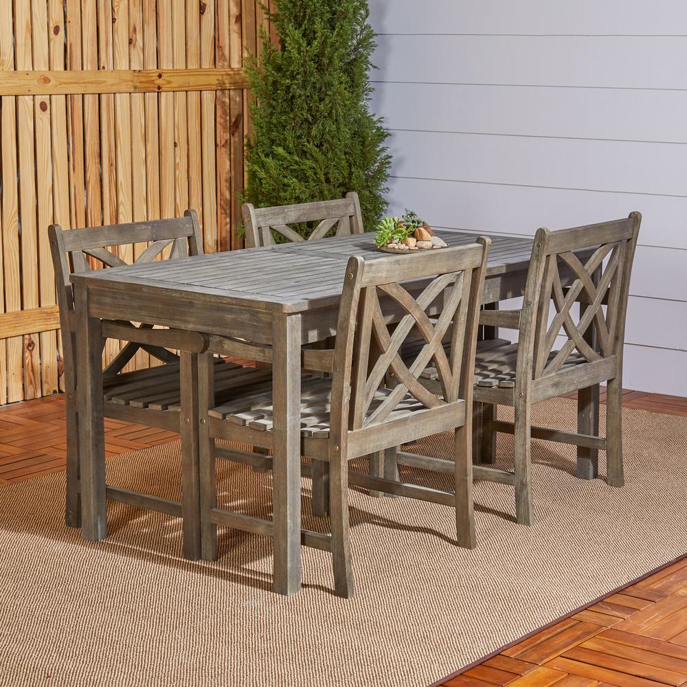 Vifah Renaissance 5 Piece Rectangle Patio Dining Set V1297set11 The Home Depot