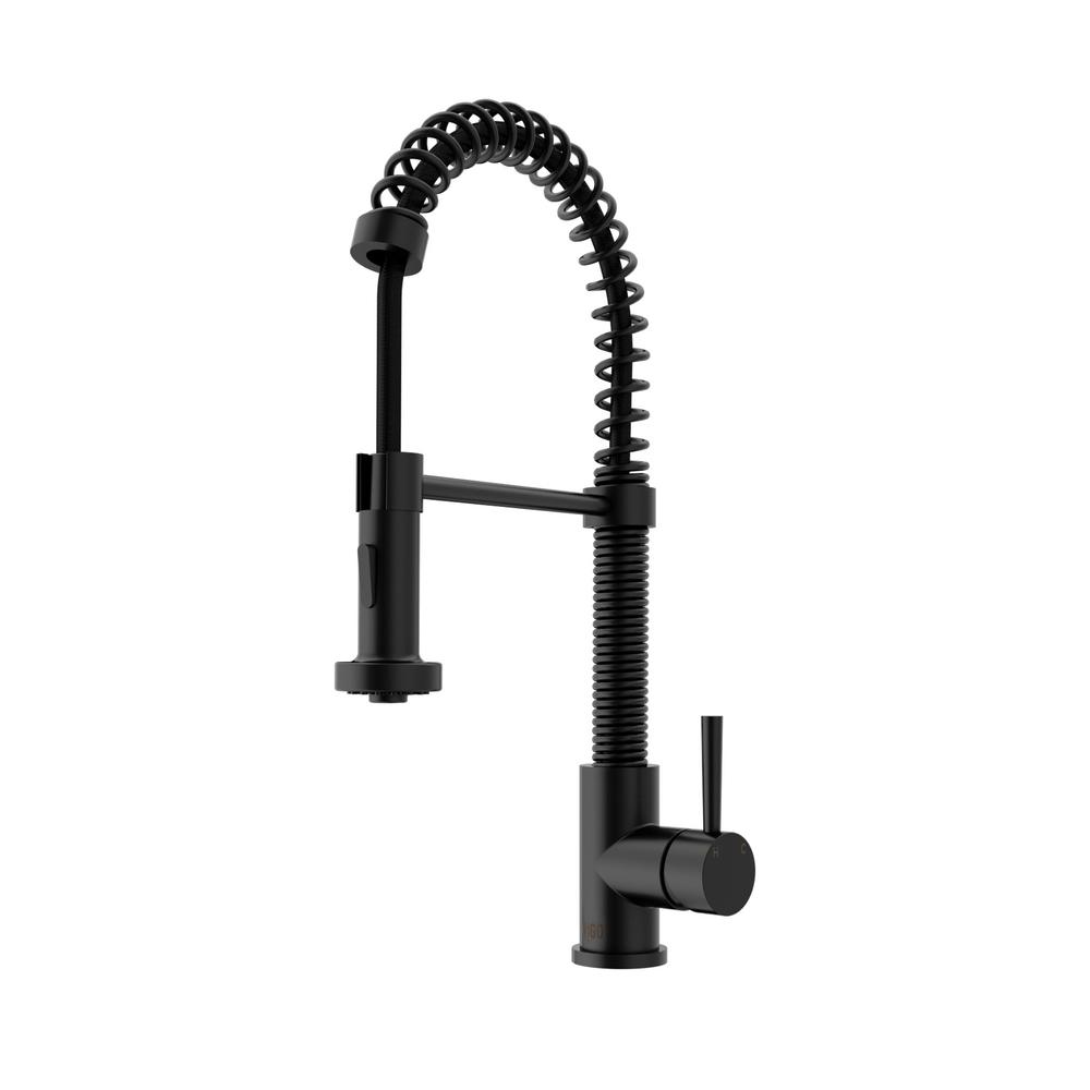 Black Kitchen Faucets The Home Depot Edison Single Handle Pull Down Sprayer Kitchen Faucet In Matte Black