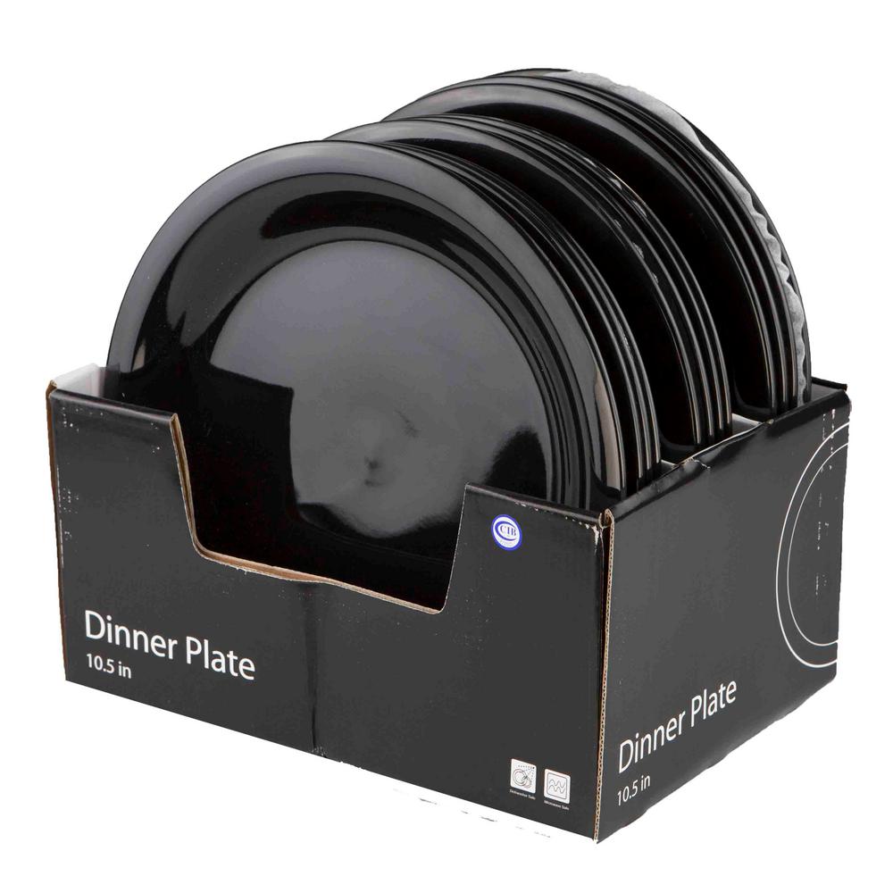 Home Basics Ceramic Dinner Plate in BlackCD01932 The Home Depot