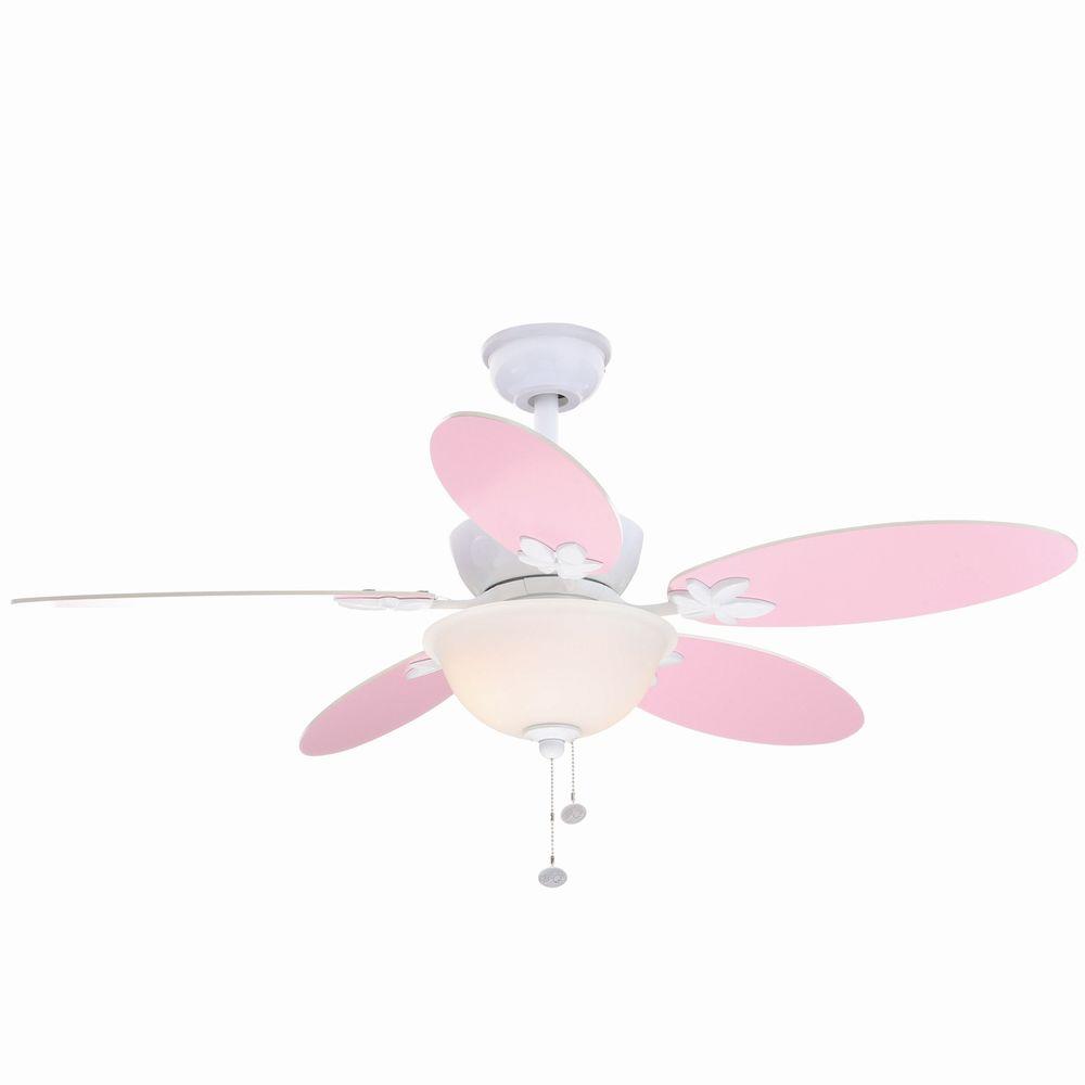 Hampton Bay Harper Iii 44 In Indoor White Ceiling Fan With Light Kit