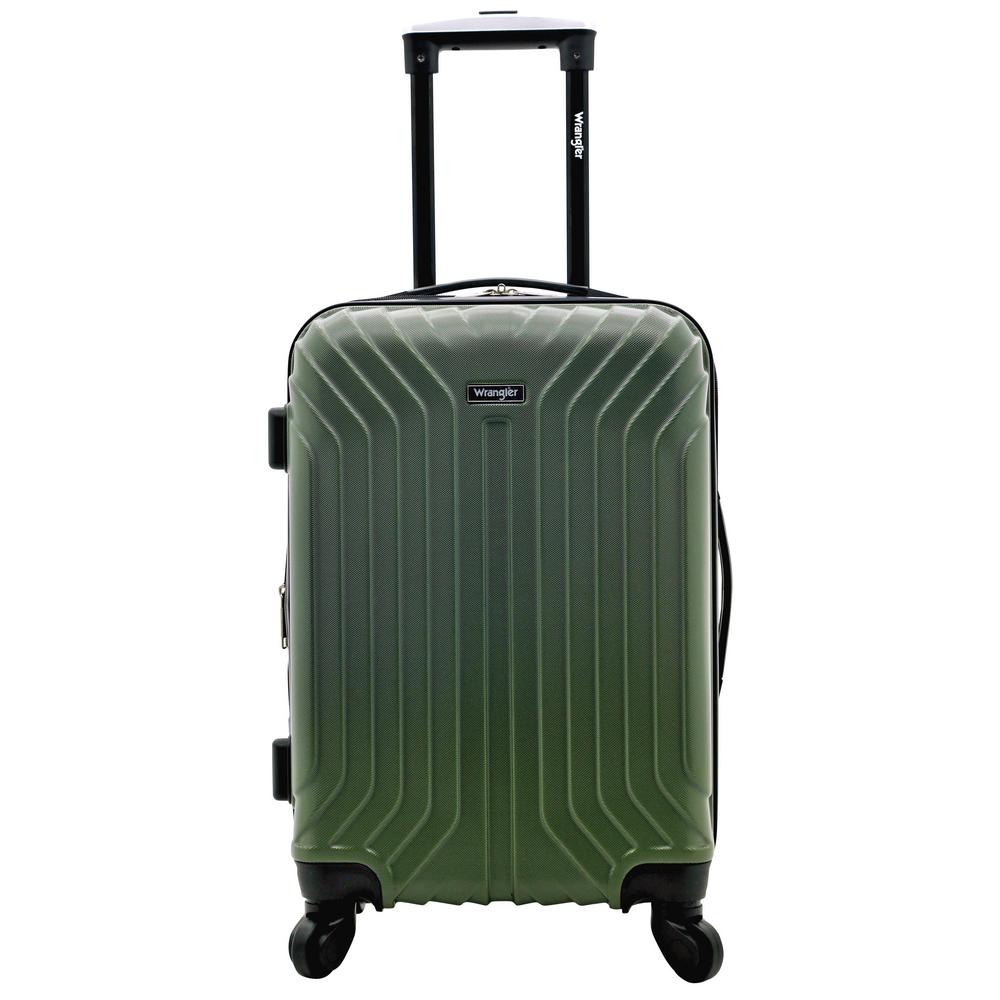 green luggage