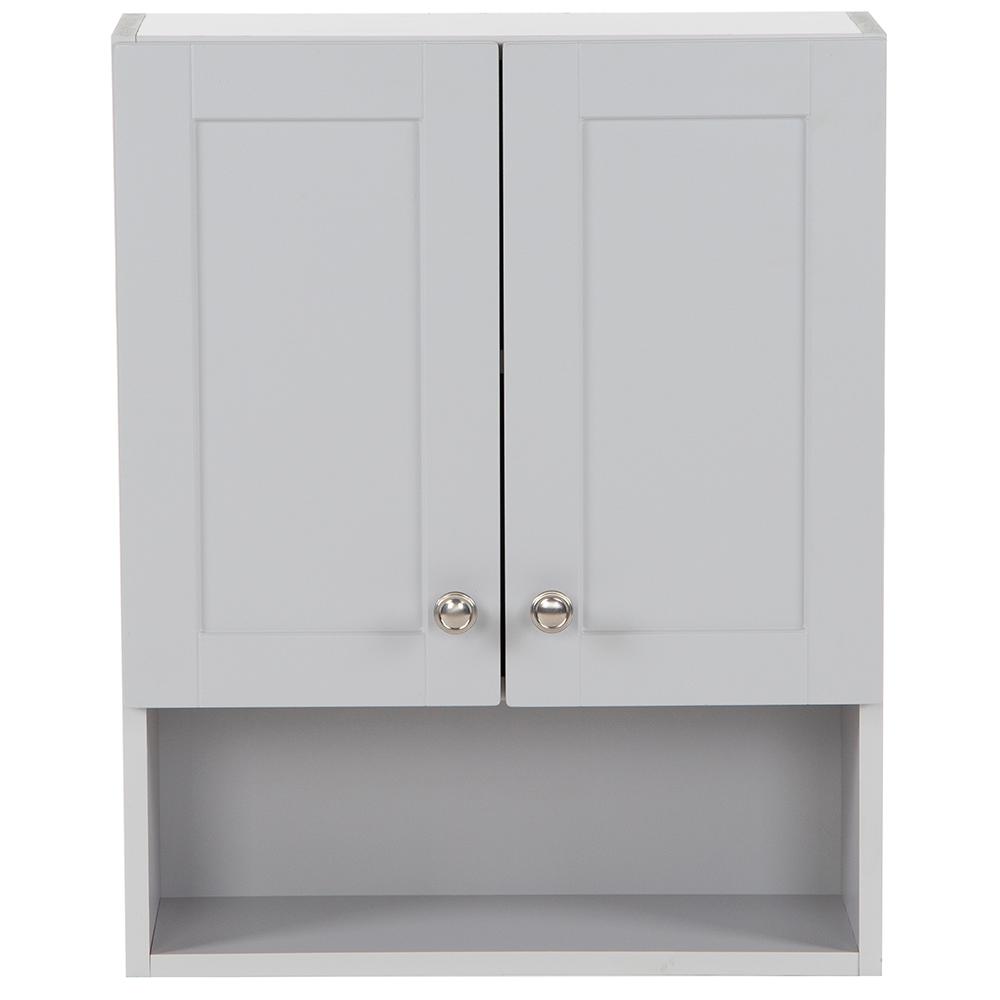 Gray Shaker Bathroom Wall Cabinets Bathroom Cabinets Storage The Home Depot