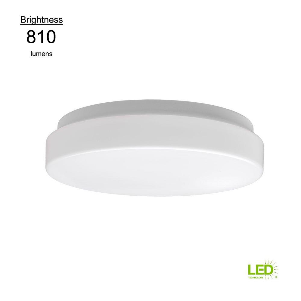 Low Profile 7 In White Round 4000k Bright White Led Flush Mount Ceiling Light Fixture 810 Lumens Modern Smooth Cover