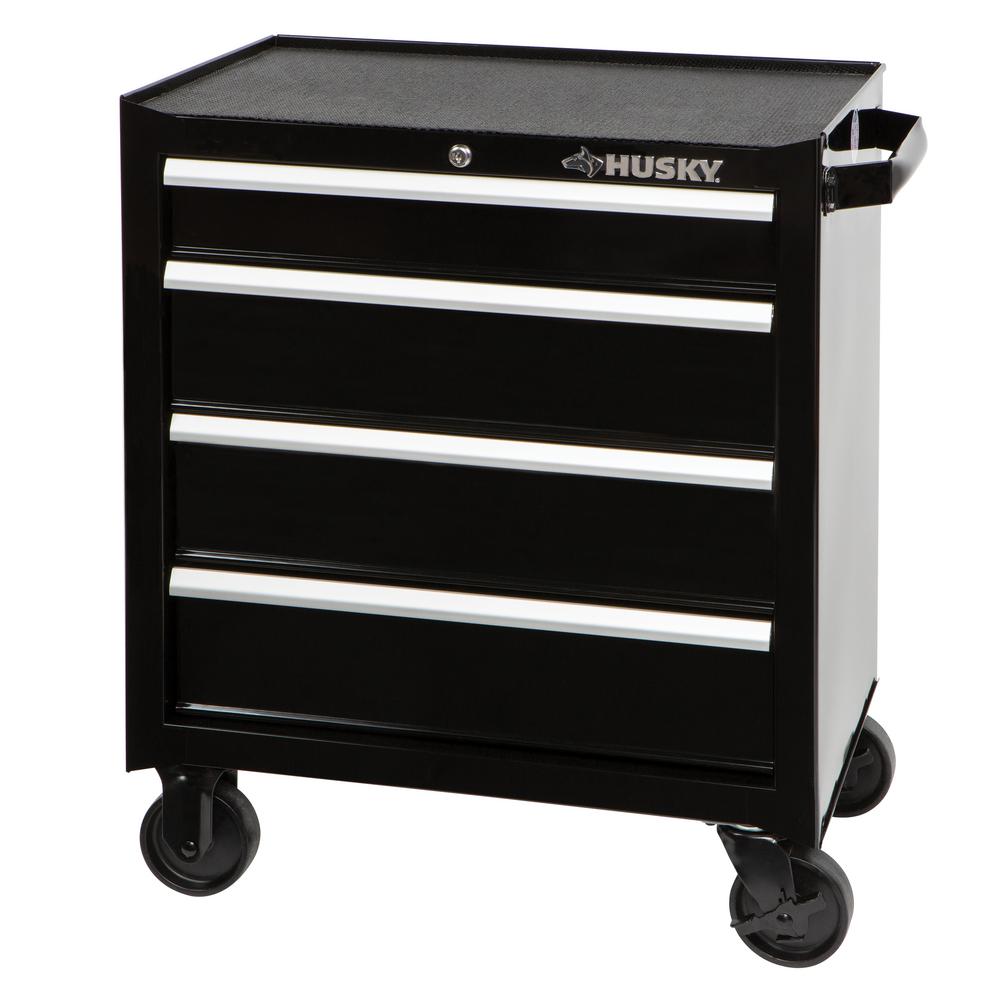 Husky 27 In W 5 Drawer Rolling Cabinet Tool Chest In Textured