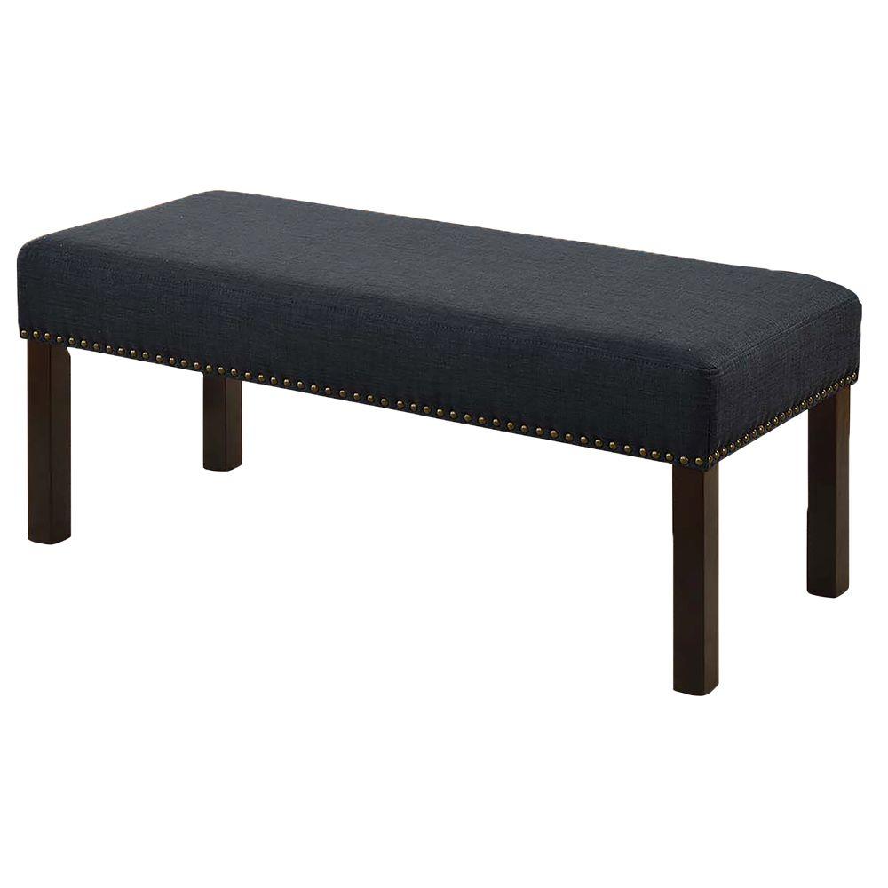 Alma Contemporary Fabric Upholstered Decorative Bench With Nailhead