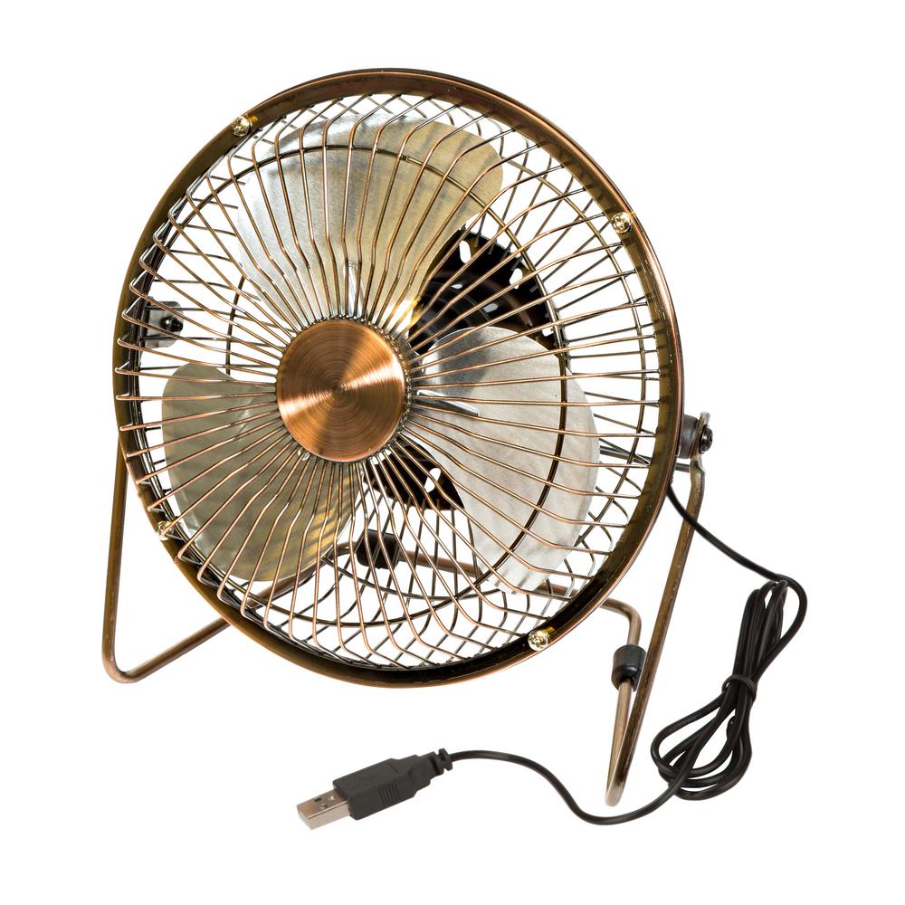 Quiet Desk Fans Personal The Home Depot Dia Single Sd Usb Powered Desk Fan In Bronze