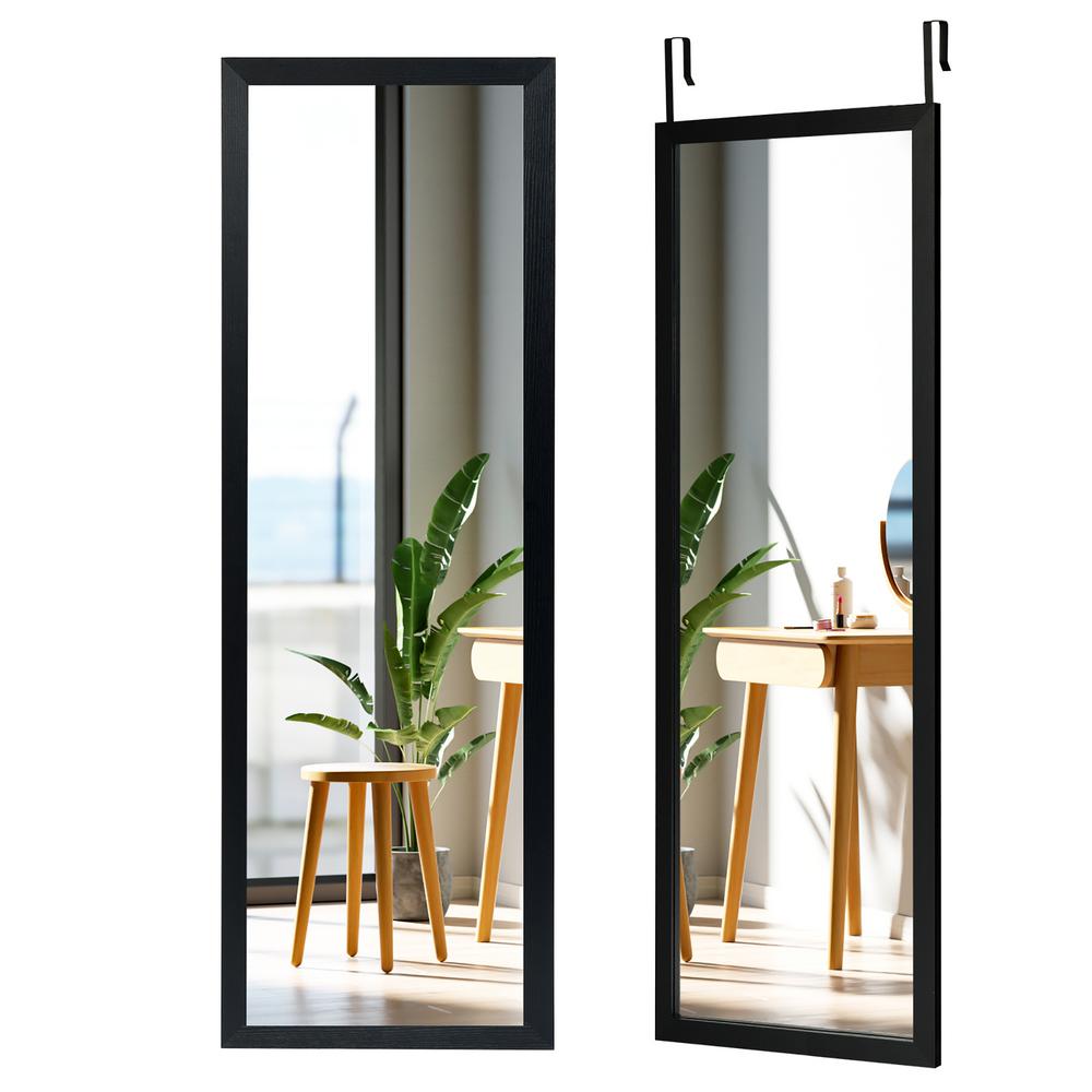 Costway 47.5 in. x 14.5 in. Rectangle Frame Black Wall Mounted Full