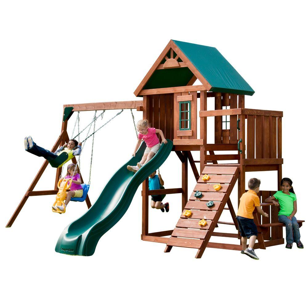 Swing N Slide Playsets Knightsbridge Wood Complete Playset PB 9241 1