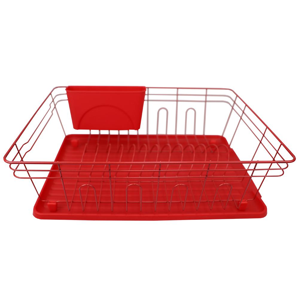 Home Basics 3Piece Contempo Red Dish RackHDC66179 The Home Depot