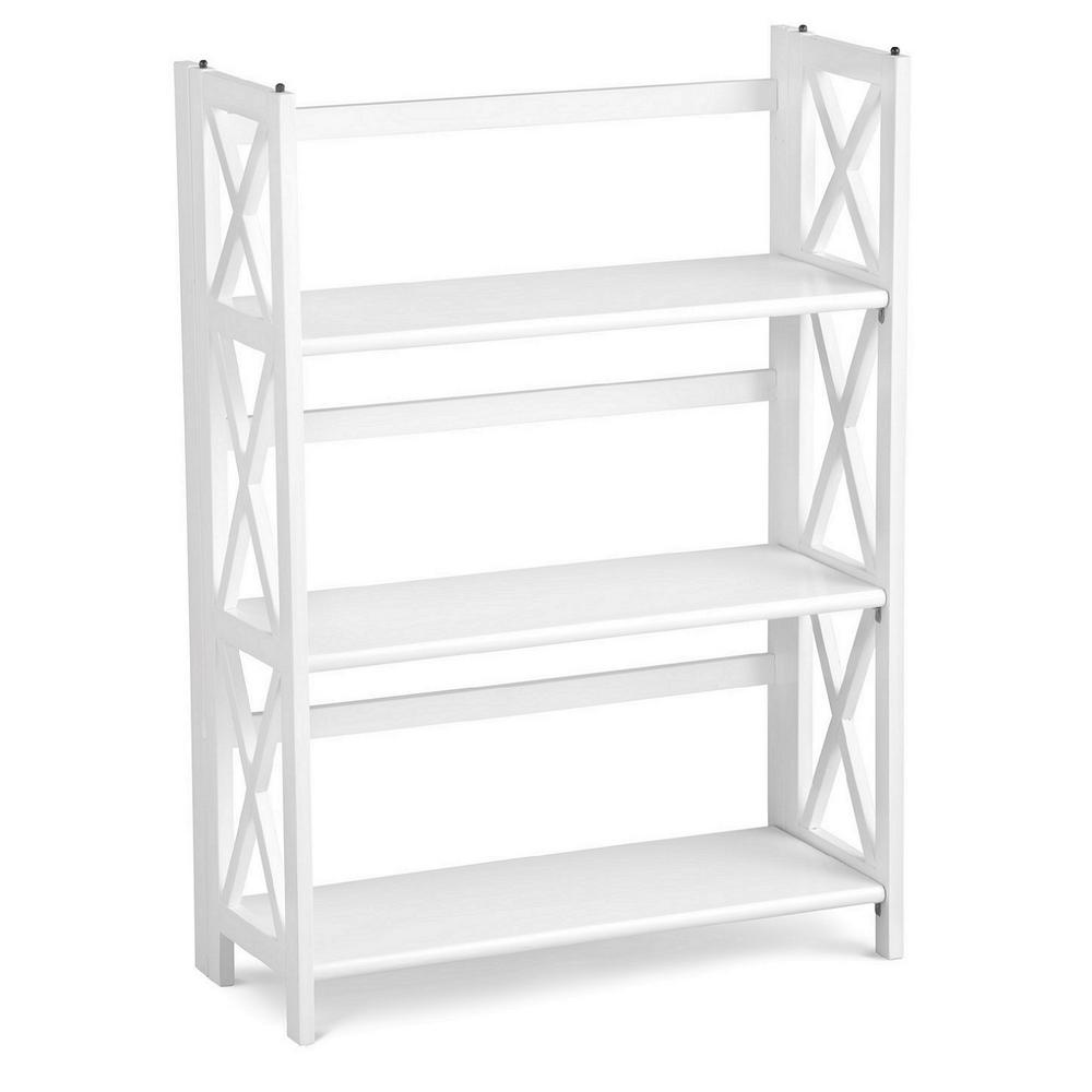 Convenience Concepts 32 5 In White Wood 3 Shelf Etagere Bookcase With Open Back 203030w The Home Depot