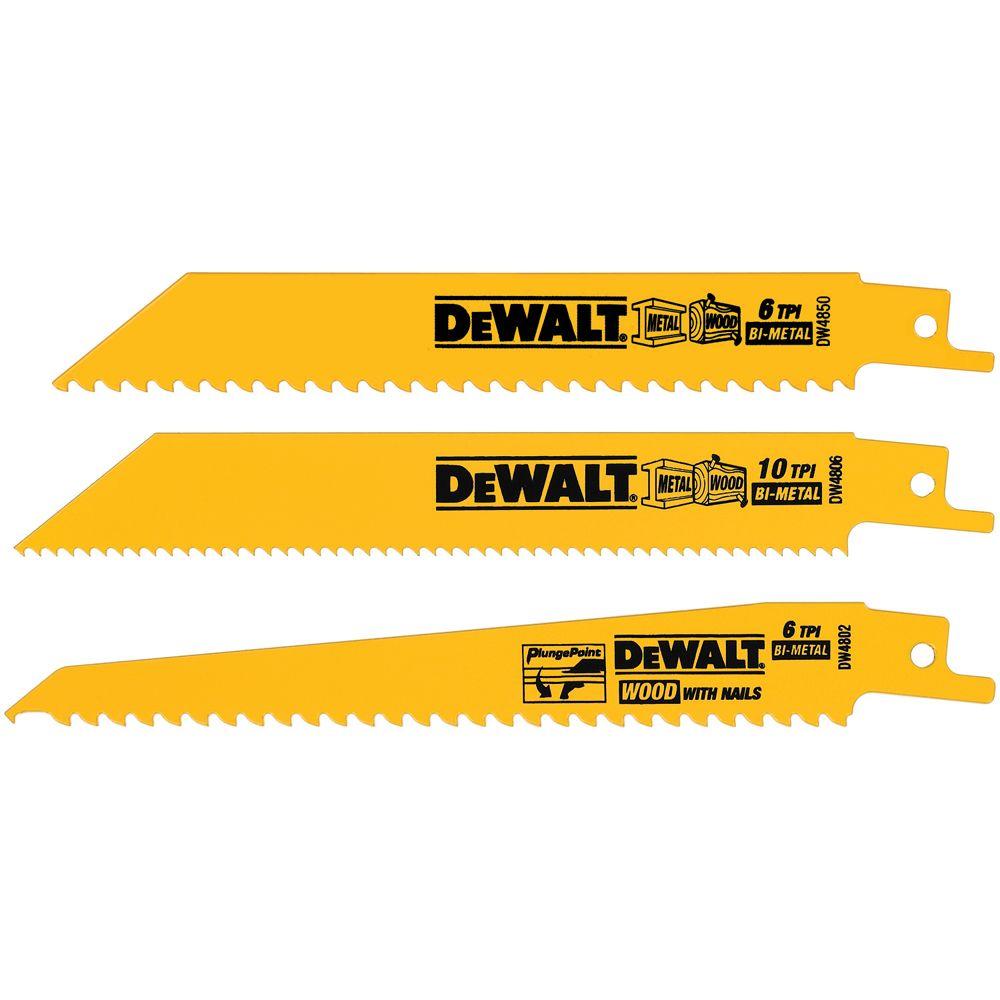 UPC 028874048539 product image for DEWALT Woodcutting Reciprocating Saw Blade Set (3-Piece) | upcitemdb.com