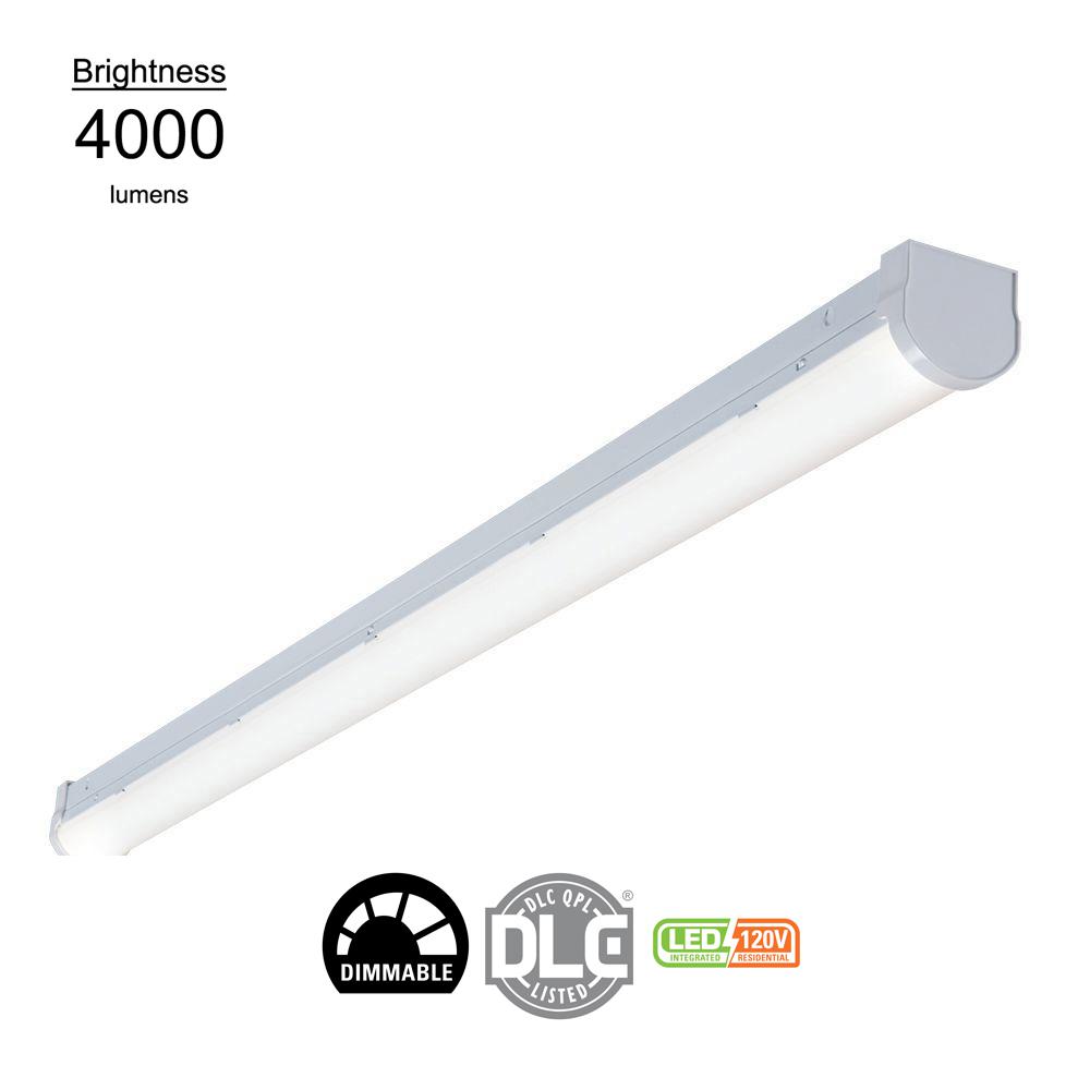 Metalux 4 Ft Linear White Integrated Led Ceiling Strip Light With 4474 Lumens 4000k Dimmable