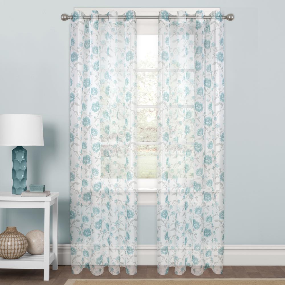 Colordrift Allison 52 in. W x 84 in. L Sheer Polyester Window Panel in ...