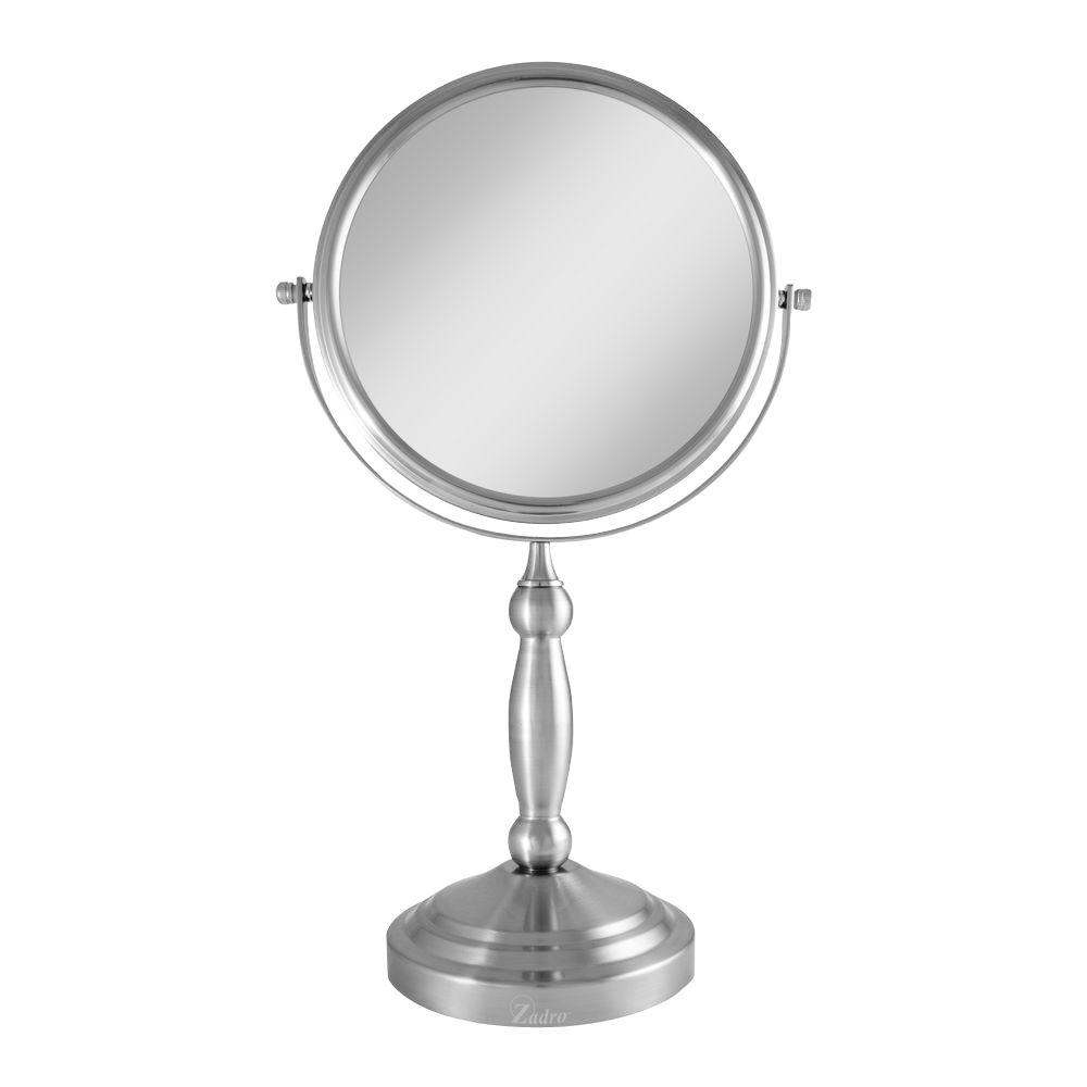 Zadro 16 in. L x 9 in. W DualSided Swivel Vanity Makeup Mirror in Satin NickelVAN410 The
