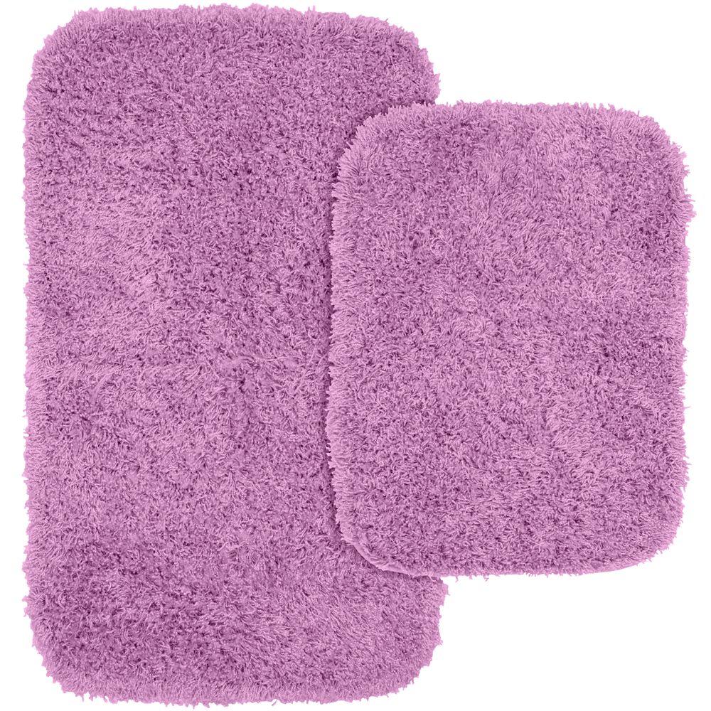 Garland Rug Jazz Purple 21 in. x 34 in. Washable Bathroom 2Piece Rug