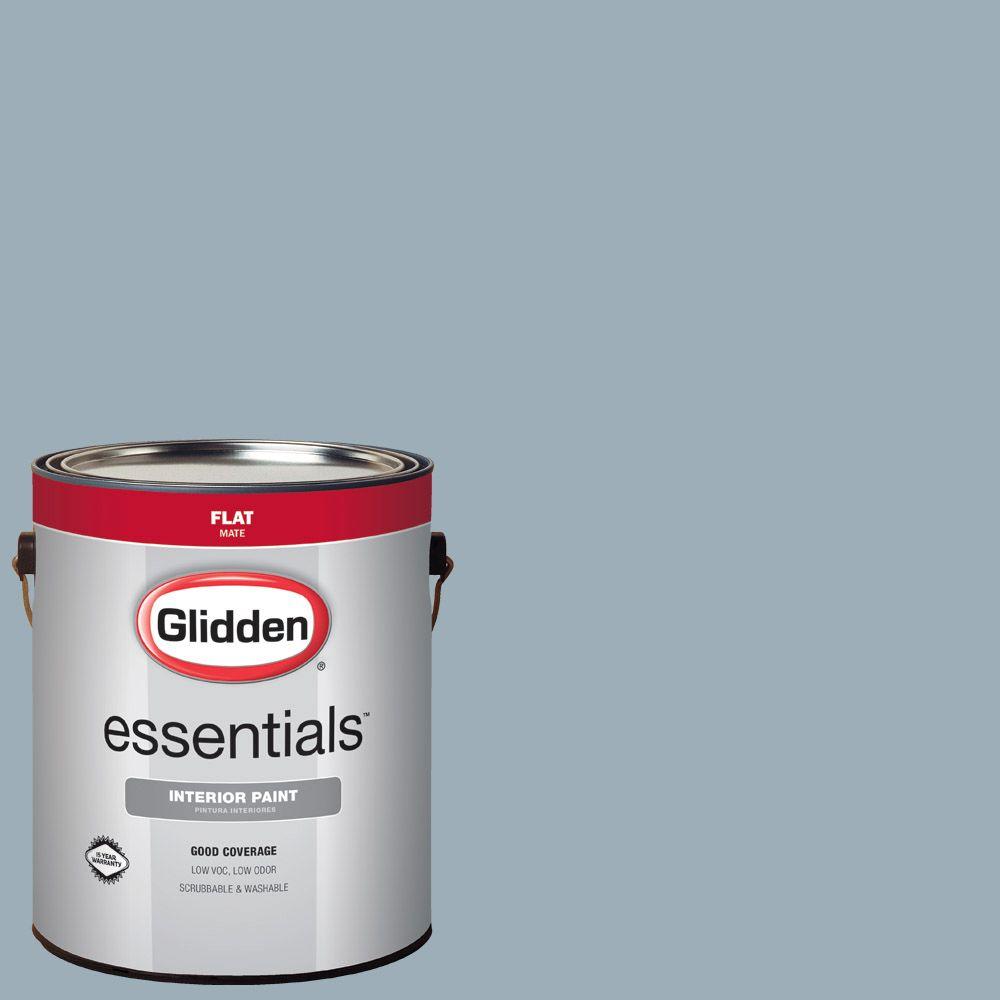 Glidden Essentials 1 Gal Hdgv11 Oxford Blue Flat Interior Paint Hdgv11e 01fn The Home Depot