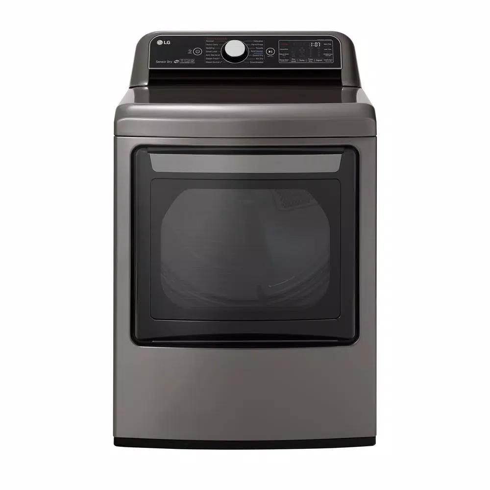 LG 7.3 cu. ft. Ultra Large Smart Front Load Electric Dryer w/ EasyLoad Door, TurboSteam & Wi-Fi Enabled in Graphite Steel