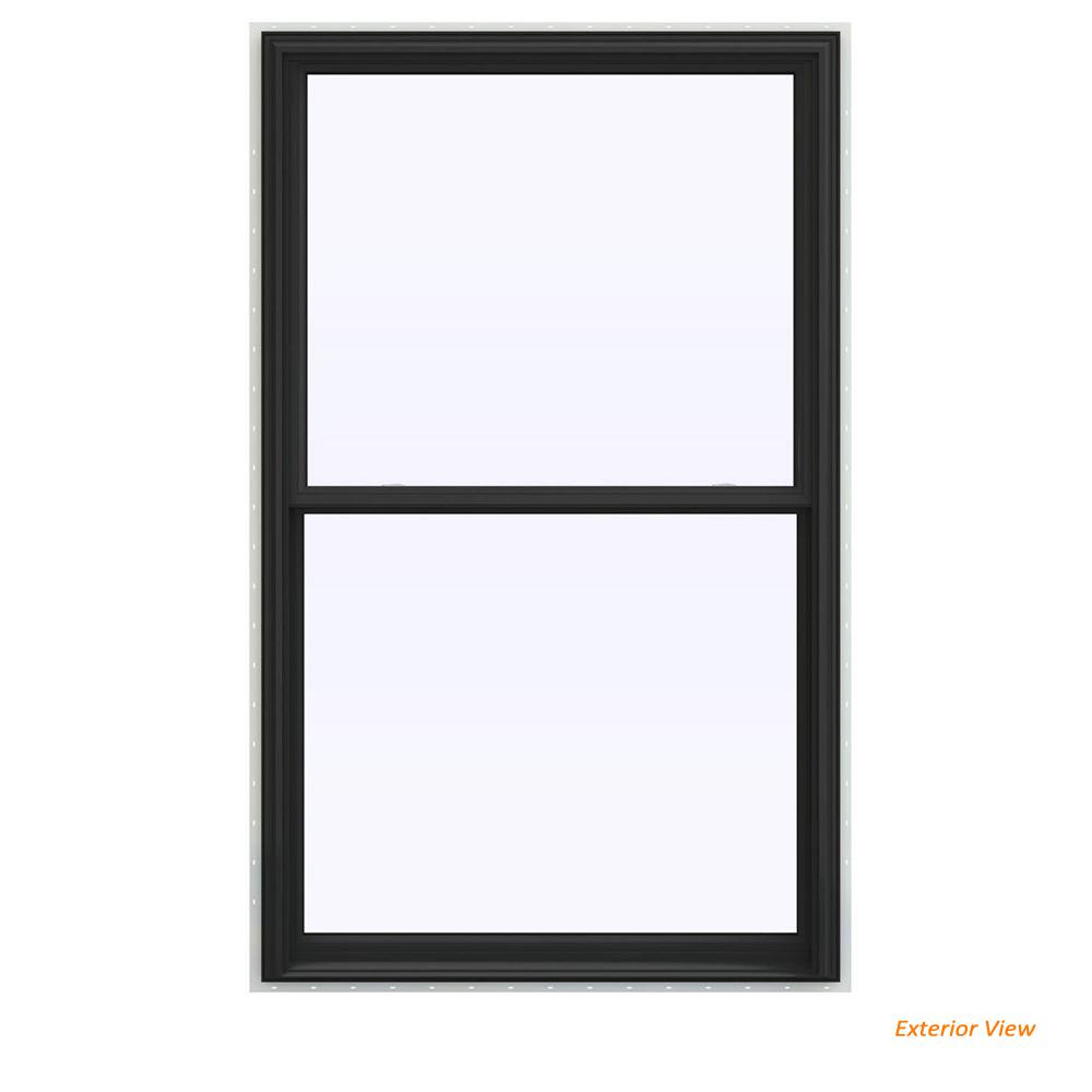 Jeld Wen 44 In X 71 5 In V 2500 Series Bronze Finishield Vinyl Double Hung Window With Bettervue Mesh Screen Thdjw144401150 The Home Depot