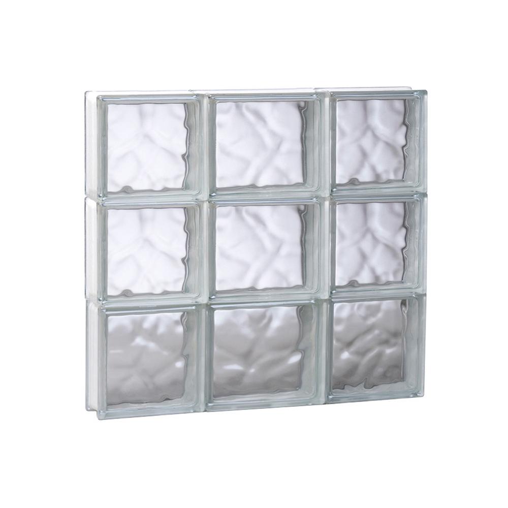 Clearly Secure 19.25 in. x 17.25 in. x 3.125 in. Frameless NonVented Wave Pattern Glass Block