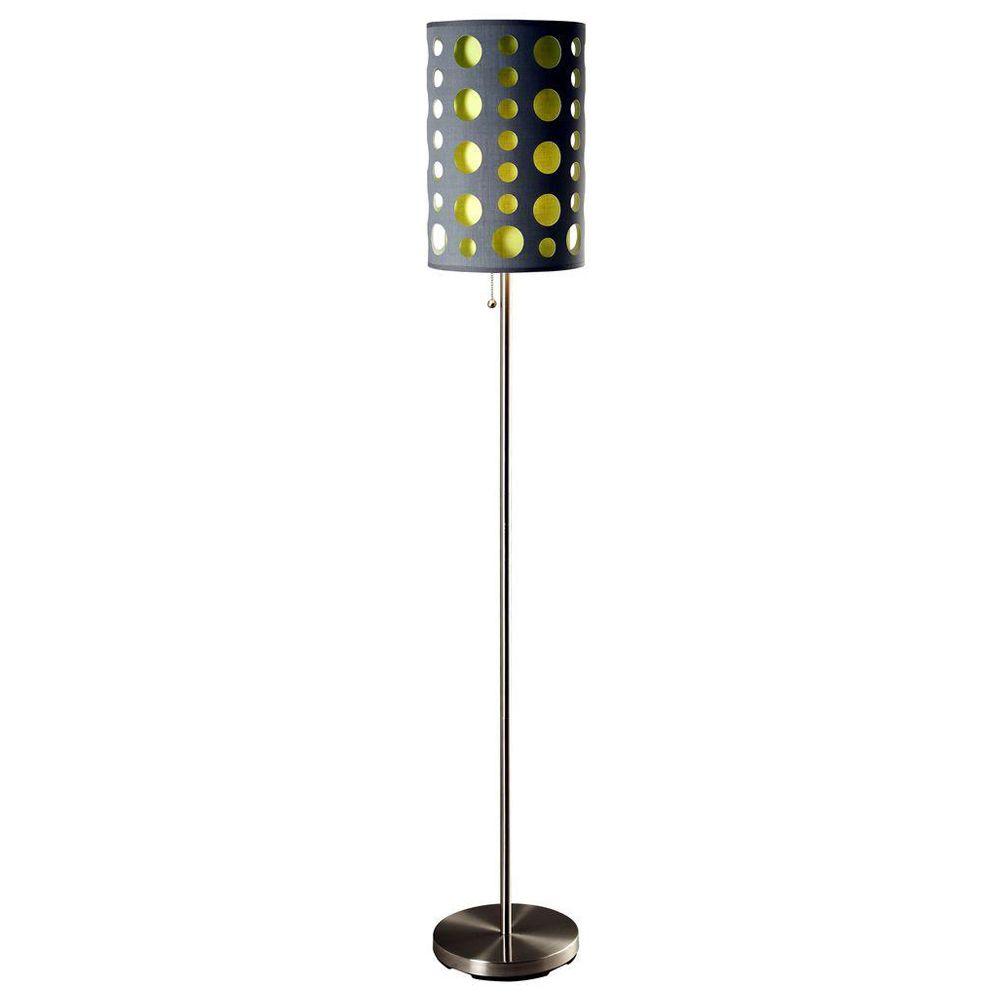 ORE International 66 in. Grey and Yellow Stainless Steel High Modern