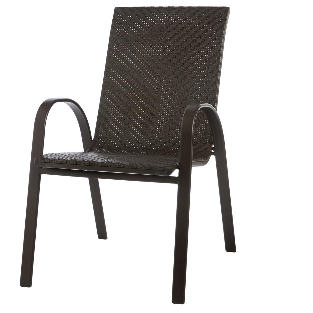 Hampton Bay Stacking Wicker Outdoor Dining Chair-FRN ...