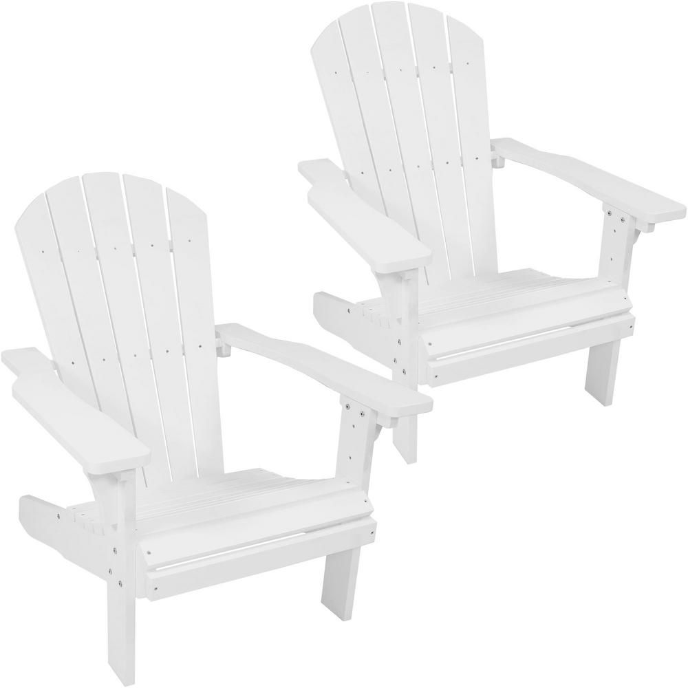 Sunnydaze Decor All Weather White Plastic Adirondack Chair Set Of 2   Sunnydaze Decor Plastic Adirondack Chairs Bf 325 64 1000 