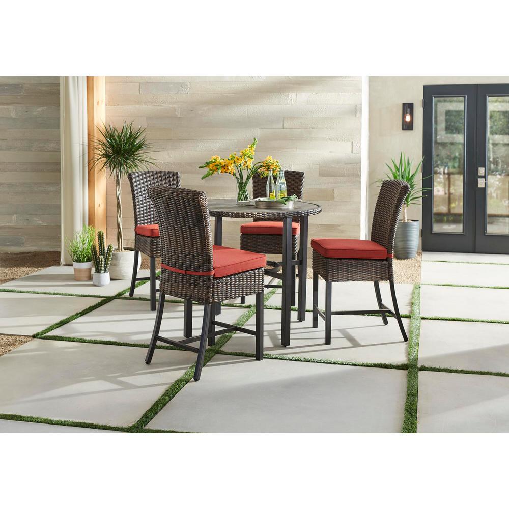 Hampton Bay Harper Creek Dark Brown 5 Piece Wicker Outdoor Bar Hampton Bay Harper Creek Dark Brown 5