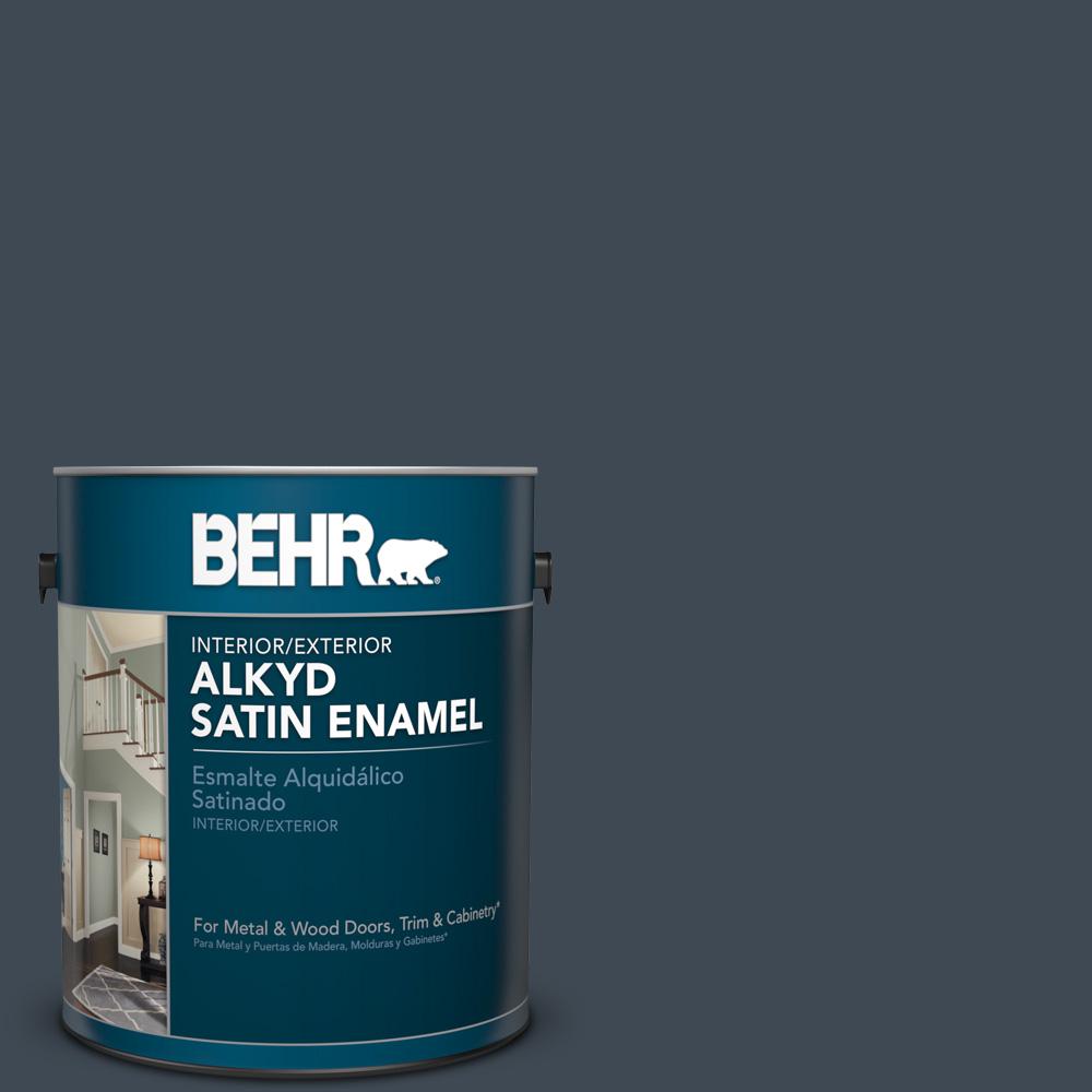 Behr 1 Gal Bxc 26 New Navy Blue Satin Enamel Alkyd Interior Bxc 26 New Navy Blue Satin Enamel Alkyd Interior Exterior Paint