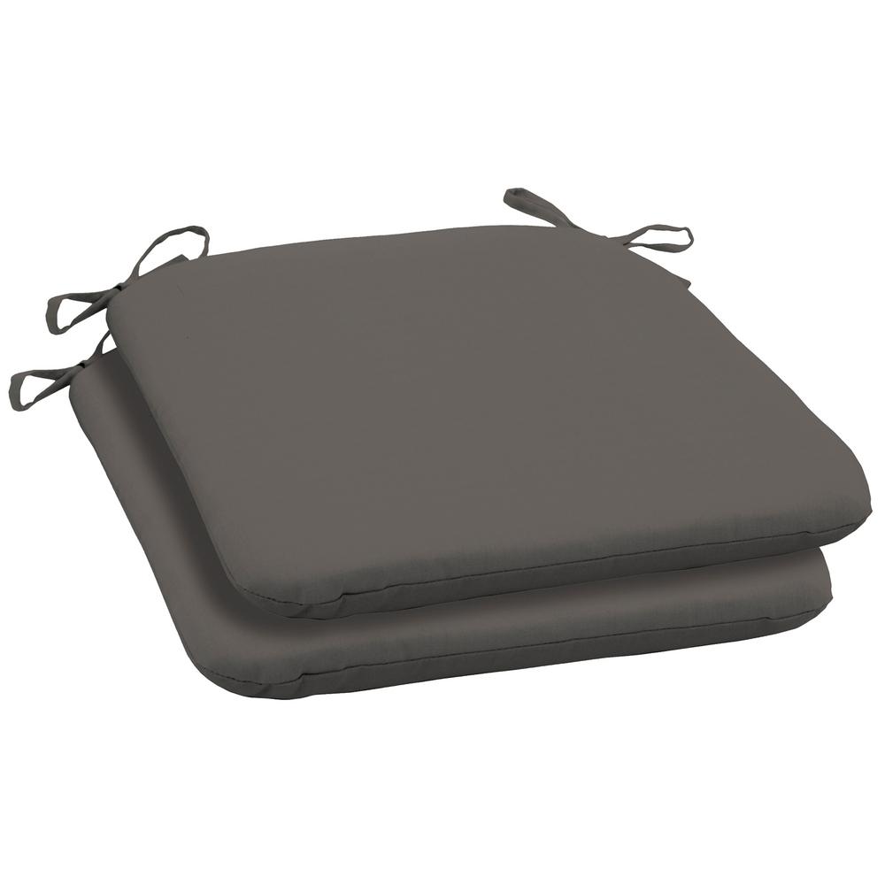 Arden Selections 19 X 18 Slate Canvas Texture Outdoor Seat Cushion 19 X 18 Slate Canvas Texture Outdoor Seat Cushion 2 Pack