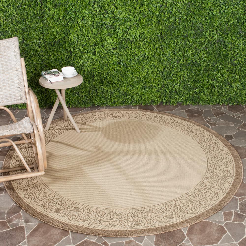 Safavieh Courtyard Natural/Brown 6 ft. 7 in. x 6 ft. 7 in. Indoor