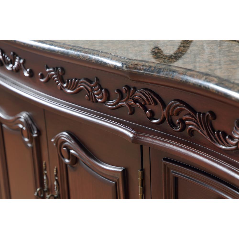 Stufurhome Princeton 56 In Vanity In Dark Cherry With Granite Vanity Top In Baltic Brown With White Under Mount Sink Gm 5110 56 Bb The Home Depot