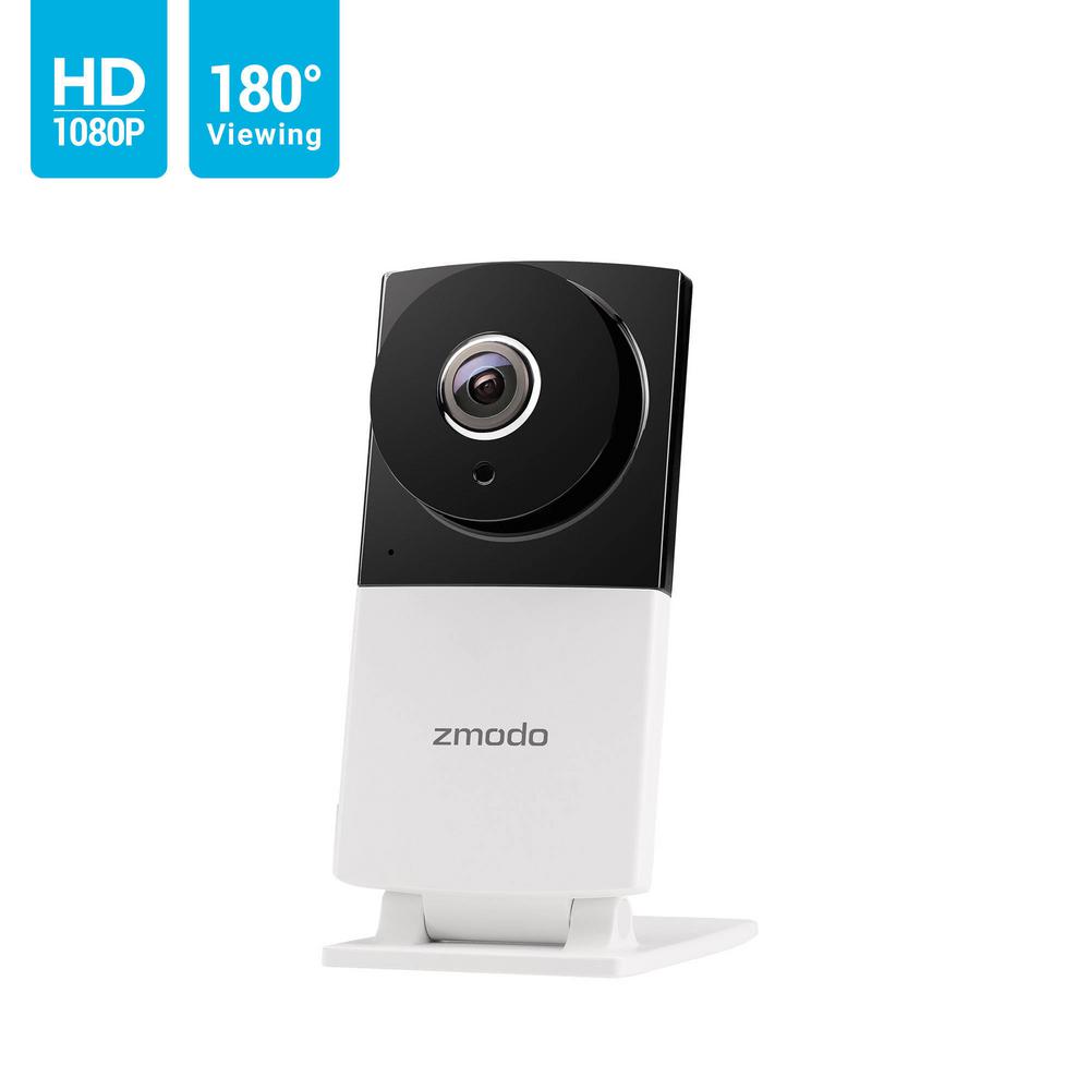 Zmodo Sight 180c 180 View Angle 1080p Indoor Wi Fi Security Camera With 2 Way Audio Sd H2601 The Home Depot