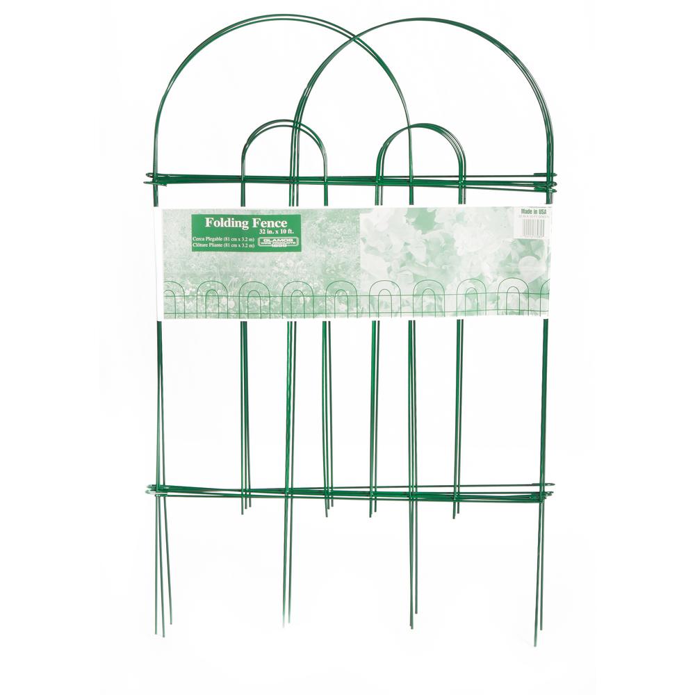32 In Green Metal Folding Garden Fence 50 Pack 770089 The