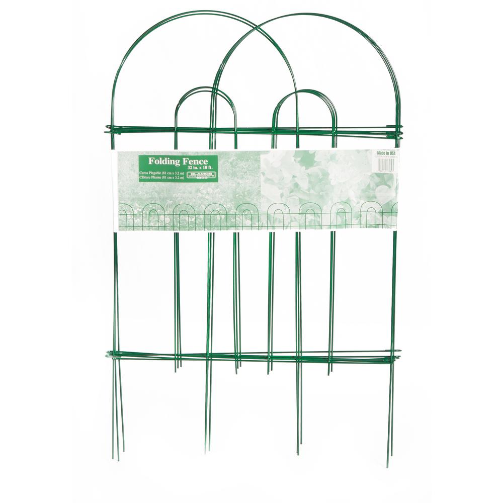 Vigoro 32 in. Green Metal Folding Garden Fence (50Pack)770089 The Home Depot