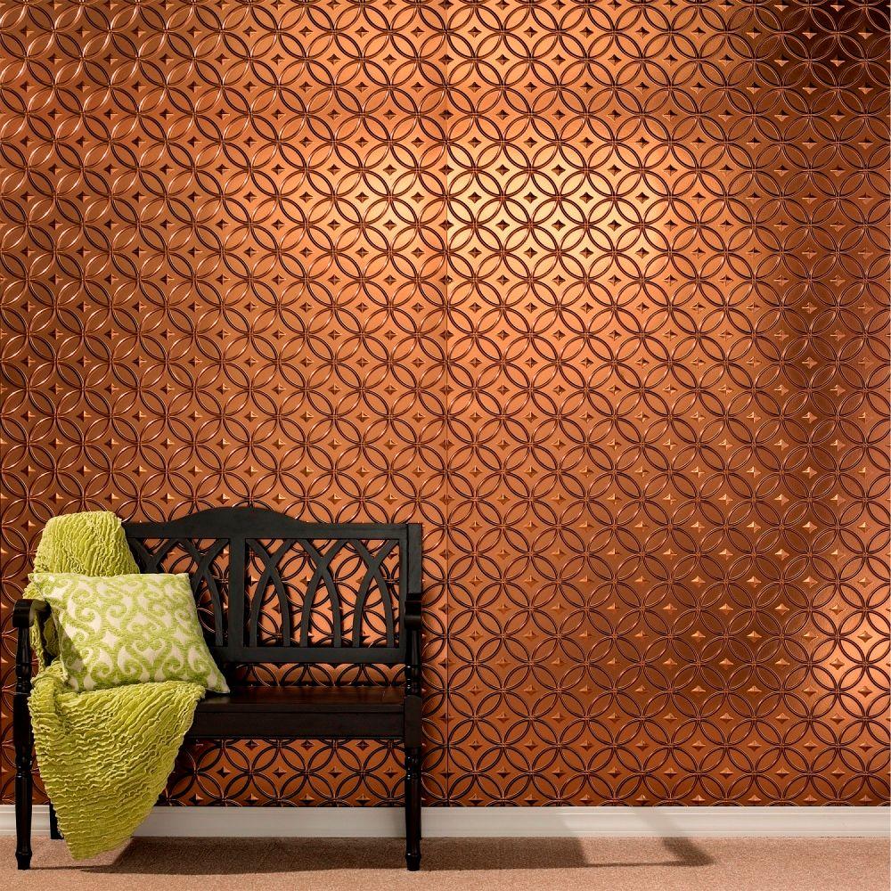 Fasade Rings 96 In X 48 Decorative Wall Panel Copper Fantasy Decorative Wall Panel In Copper Fantasy