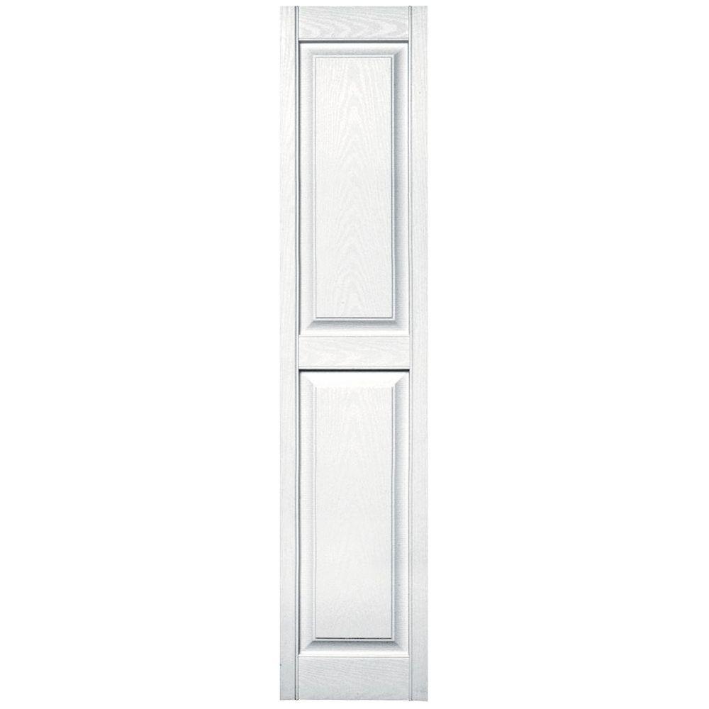Builders Edge 15 in. x 71 in. Raised Panel Vinyl Exterior Shutters Pair