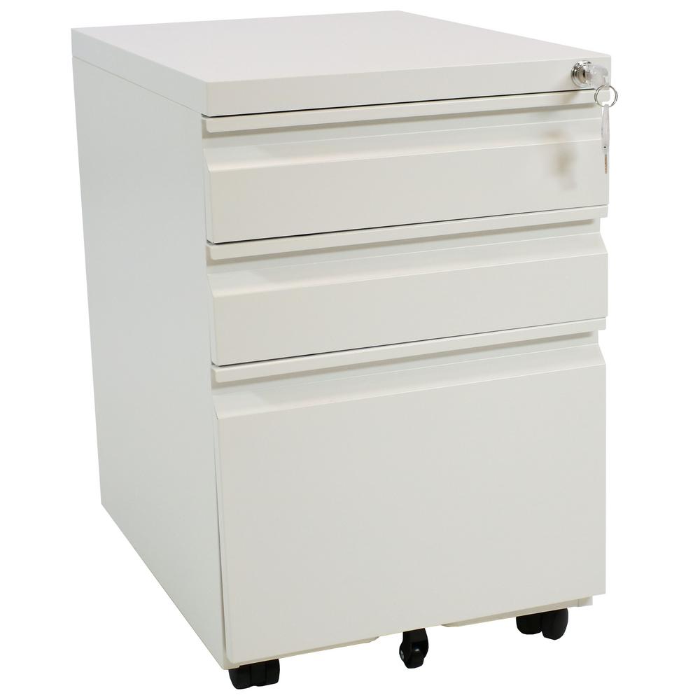 Casl Brands Rolling White File Cabinet With Lock And Handles Ked