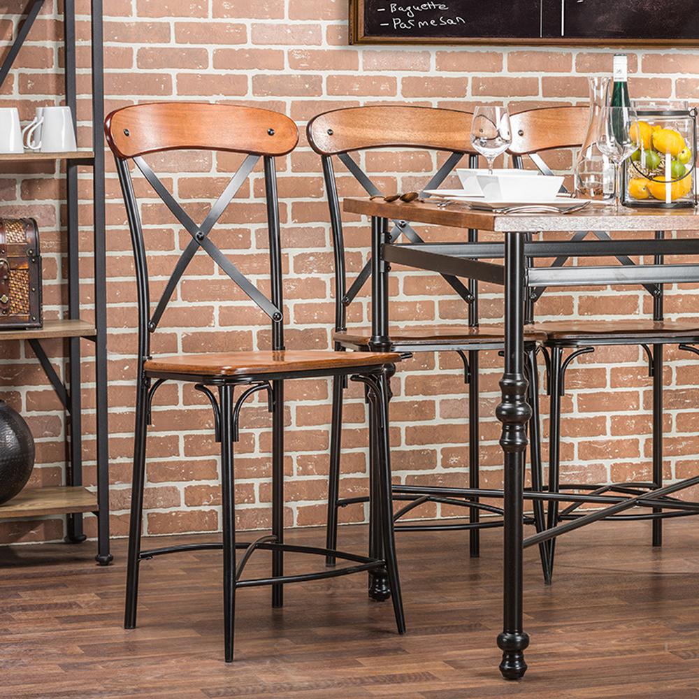 Full Back 2 Wood Bar Stools Kitchen Dining Room Full Back 2 Wood Bar Stools Kitchen Dining Room
