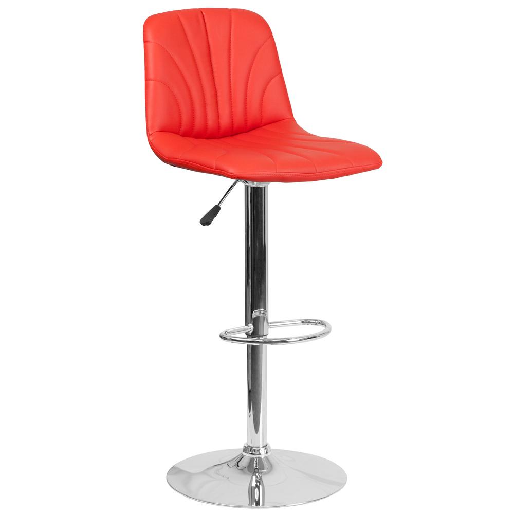 Flash Furniture 33 25 In Adjule Height Orange Cushioned Bar Adjule Height Orange Cushioned Bar Stool Ds8220or The Home Depot