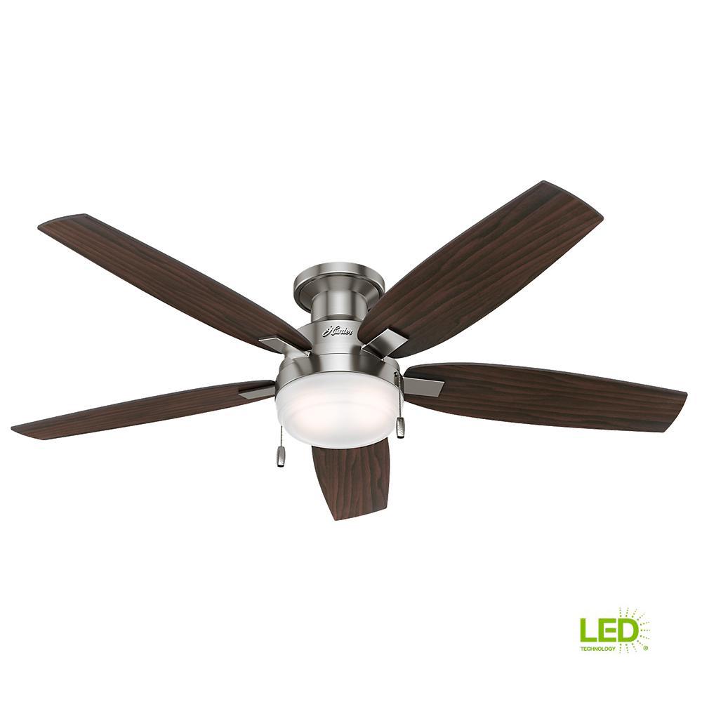 Hunter Duncan 52 In Led Indoor Brushed Nickel Ceiling Fan