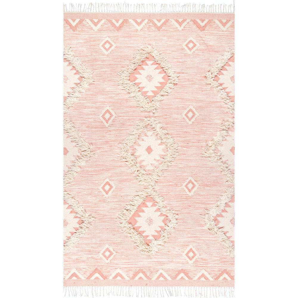 nuLOOM Savannah Moroccan Fringe Pink 5 ft. x 8 ft. Area RugSPMO01E508