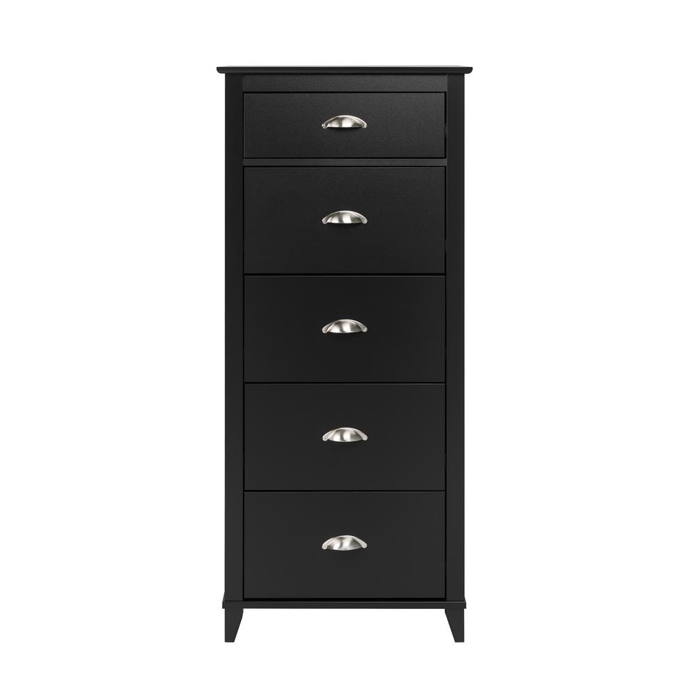 Prepac Yaletown 5Drawer Black Tall ChestBDBR12041 The Home Depot
