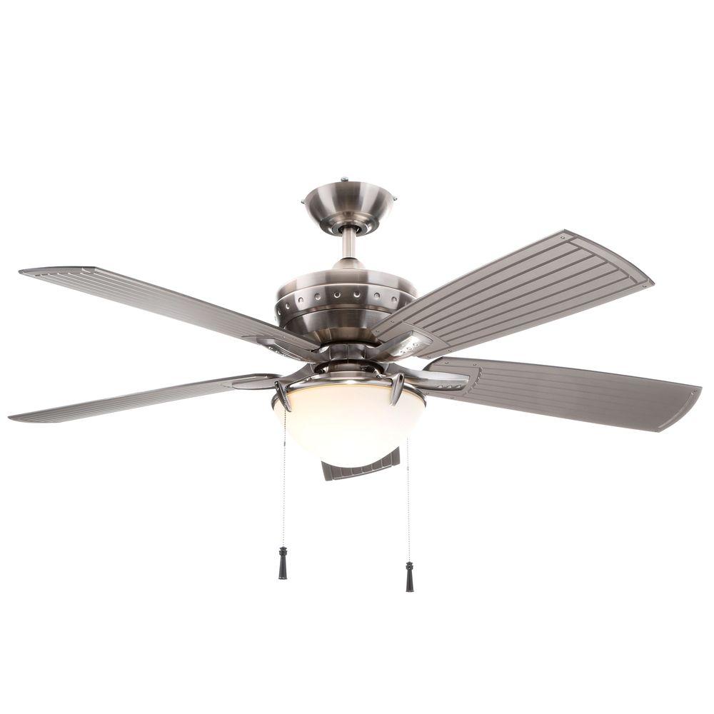Hampton Bay Four Winds 54 In Indoor Outdoor Brushed Nickel Ceiling Fan