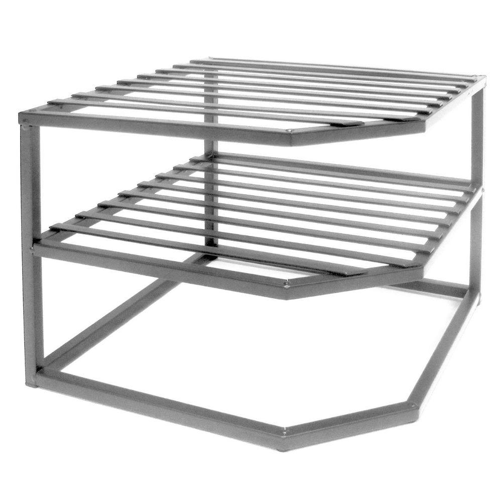 Seville Clics Pantry Organizers Kitchen Storage 2 Shelf Iron Corner Kitchen Cabinet Organizer
