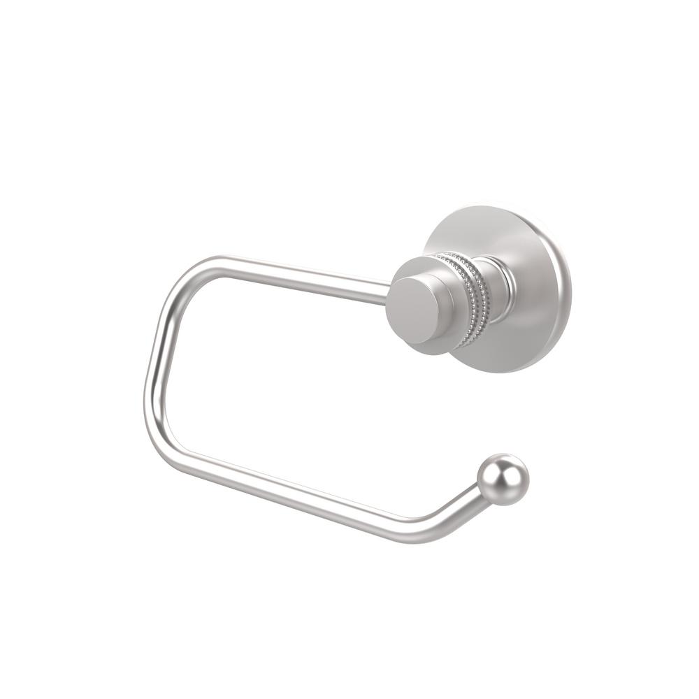 Mercury Collection Euro Style Single Post Toilet Paper Holder With Dotted Accents In Satin Chrome