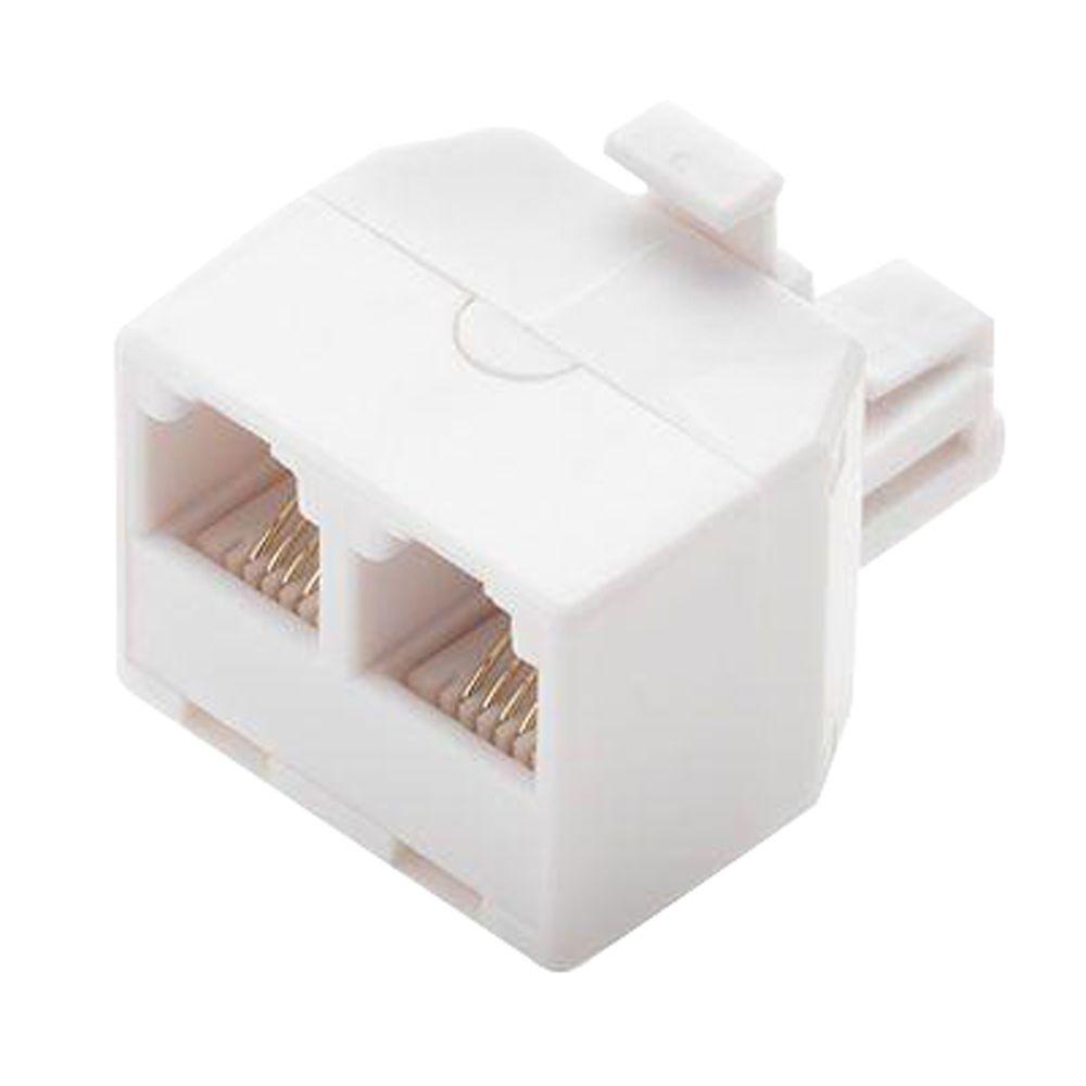 Commercial Electric 2Way Telephone Splitter, White202 4C WH The