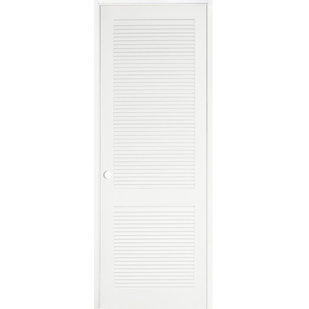 Krosswood Doors 24 in. x 80 in. Primed MDF 2 Panel Right Hand Prehung
